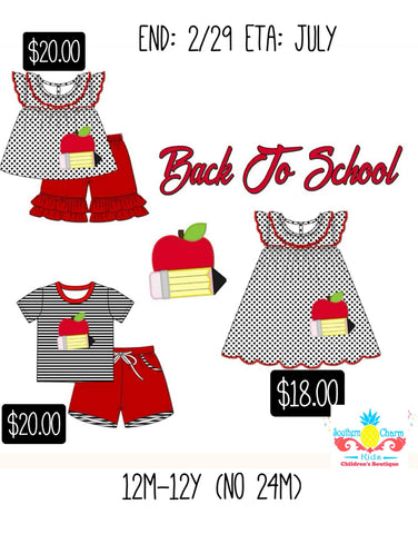 Black & White Back to School Dress- Preorder (End: 2/29 ETA: July)