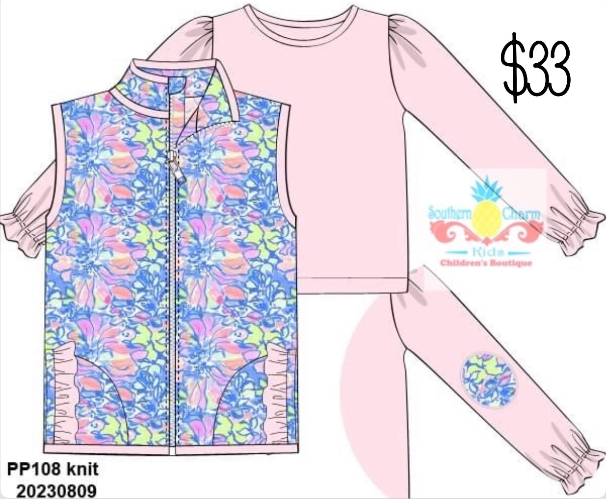Summer Floral Vest Set