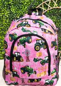 Large Pink Tractor Backpack