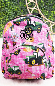 Small Pink Tractor Backpack